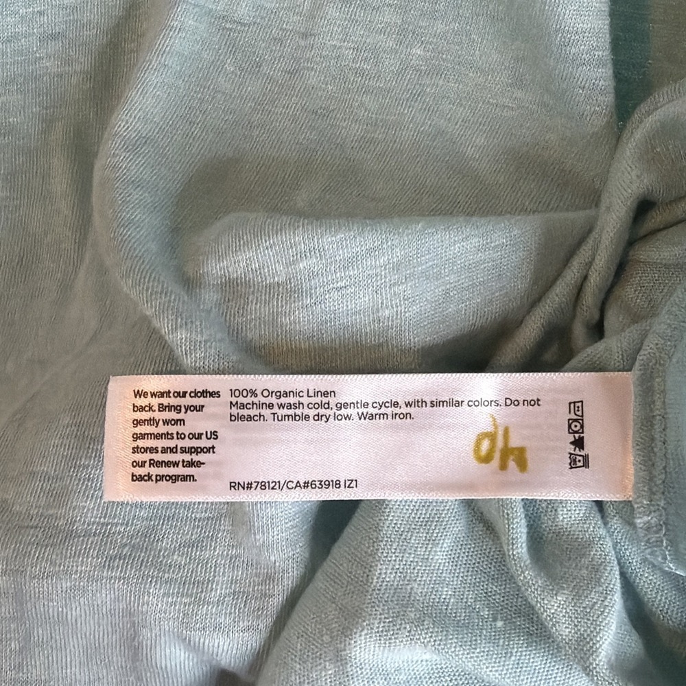 NEW Eileen Fisher Set Of 2 Organic Linen Beach Cottage Core Top & Black V-neck L - Picture 6 of 14